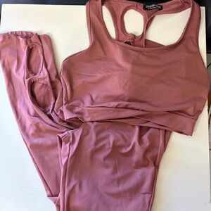Pink Athletic Tank and Leggings Set